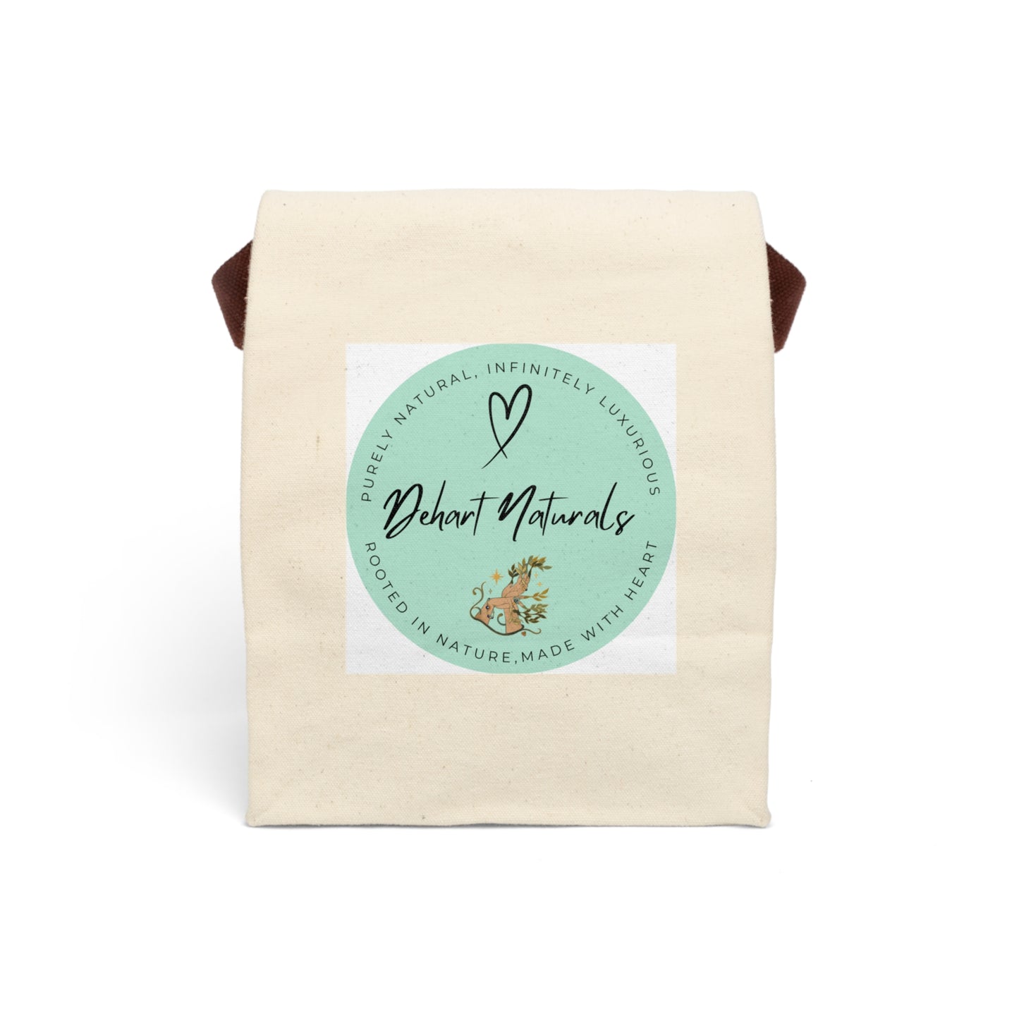 Dehart Naturals Eco-Friendly Canvas Lunch Bag with Strap - Perfect for On-the-Go & Sustainable Lifestyle