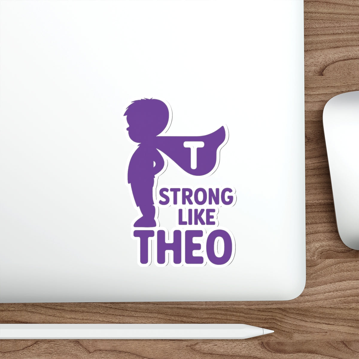 Strong Like Theo Die-Cut Stickers-Silhouette Cape- TBI Recovery Support