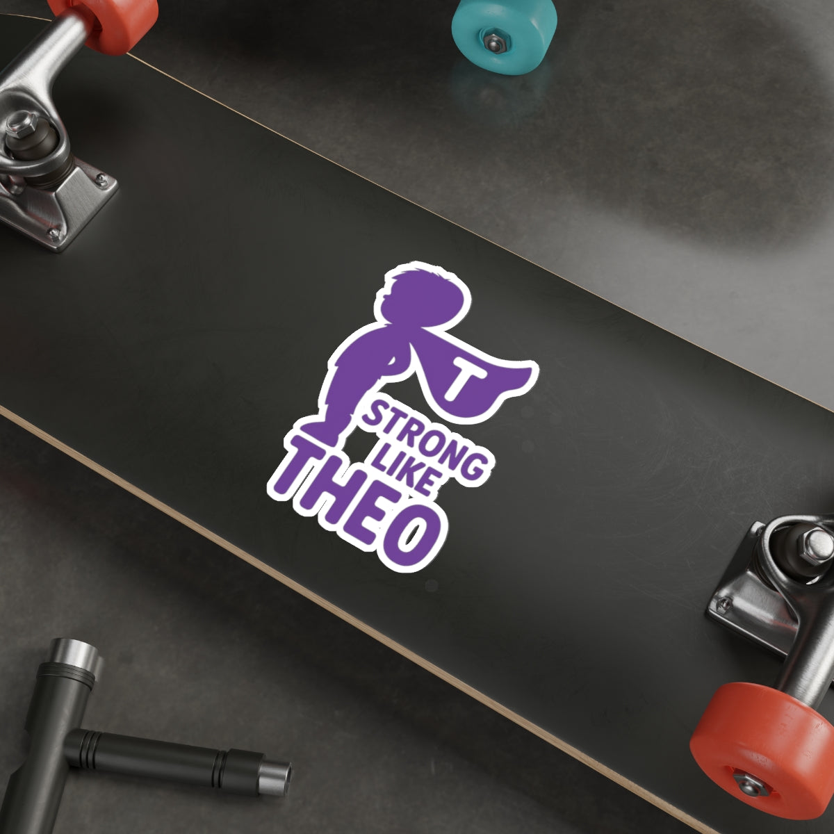 Strong Like Theo Die-Cut Stickers-Silhouette Cape- TBI Recovery Support