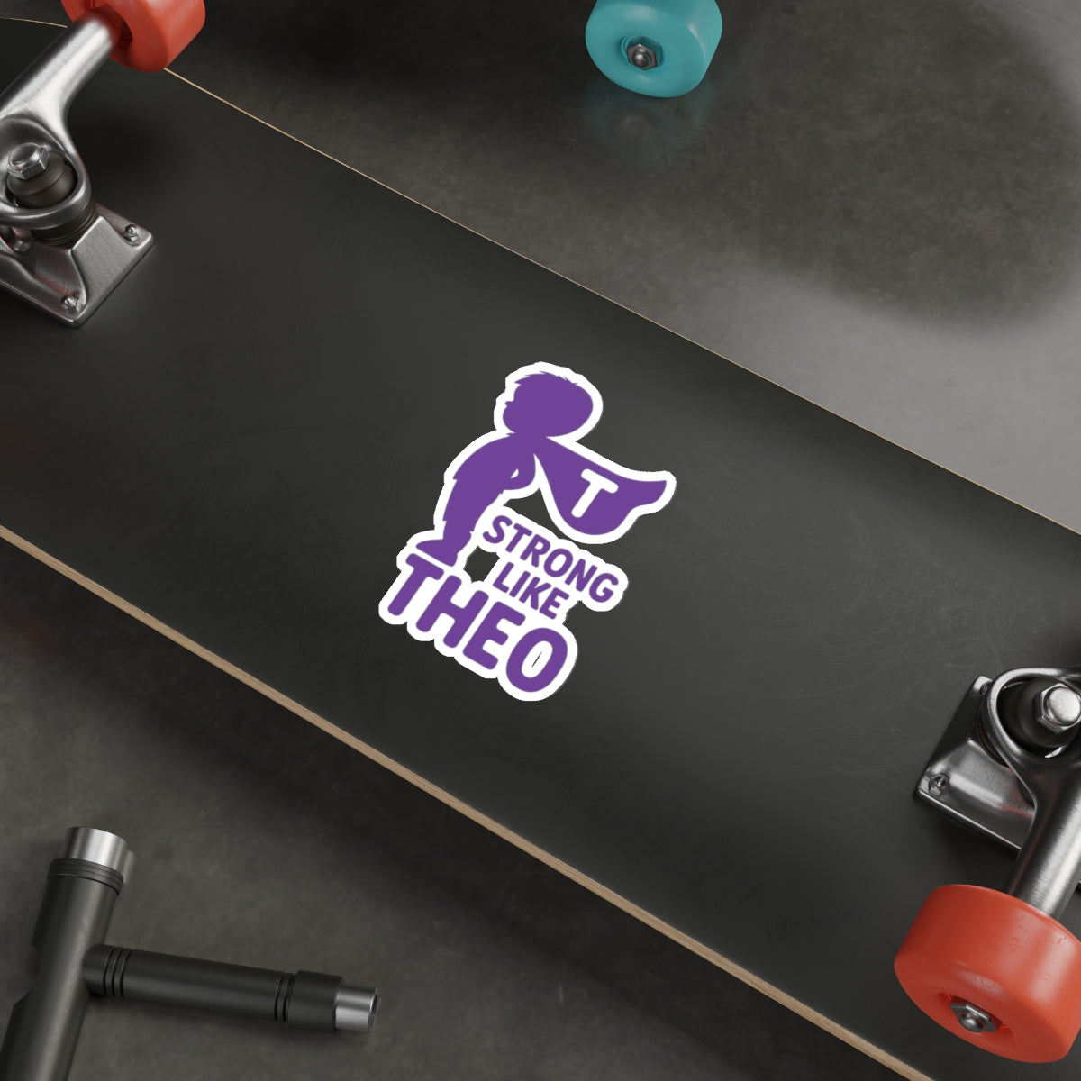 Strong Like Theo Die-Cut Stickers-Silhouette Cape- TBI Recovery Support