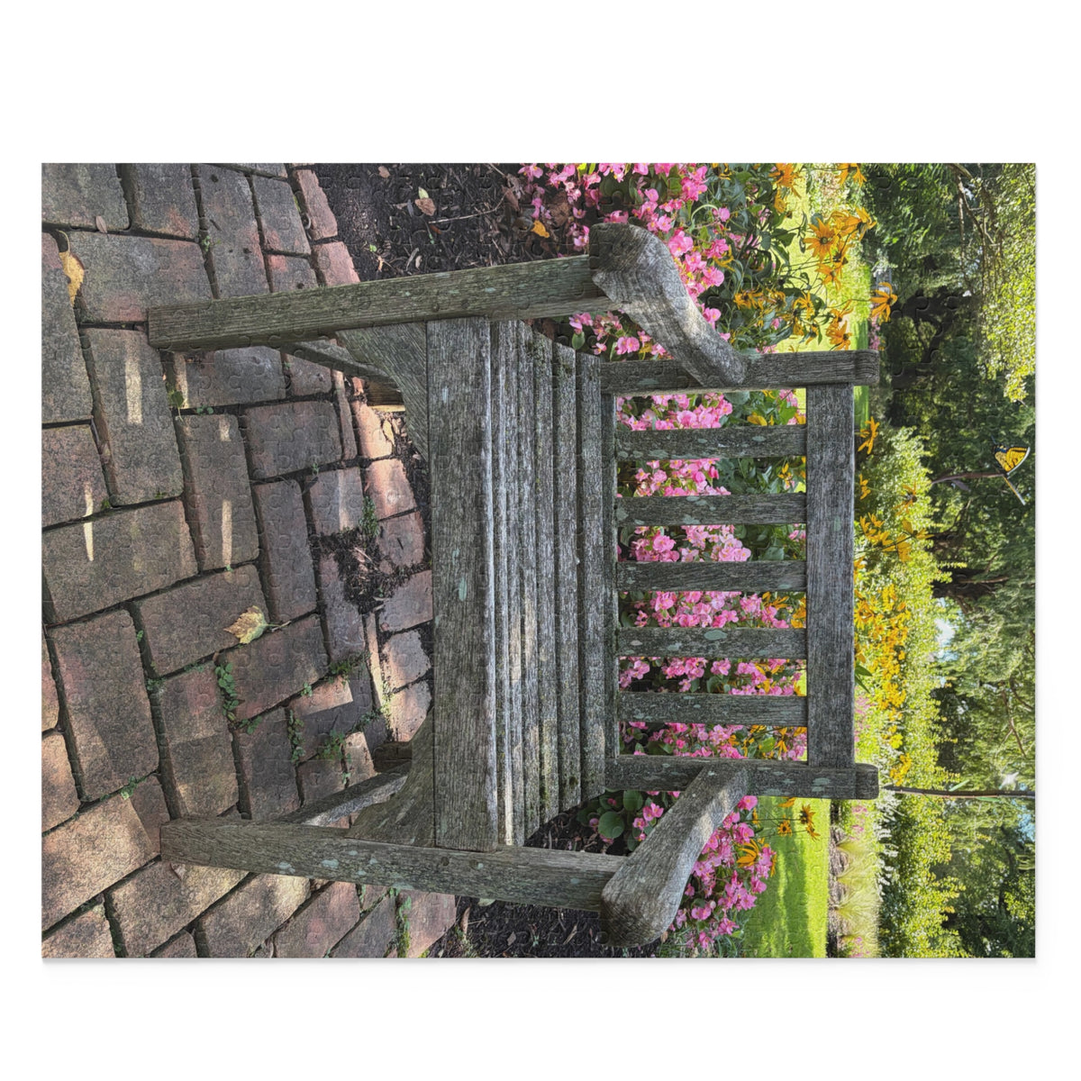 "A Place to Stay Awhile" Photo Puzzle — Tranquil Floral Park 500-Piece Jigsaw