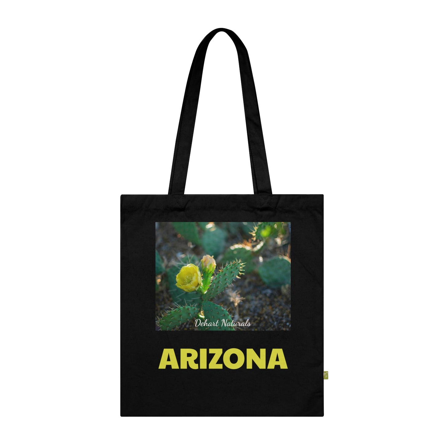 Arizona Prickly Pear Heart Organic Cotton Tote Bag - Eco-Friendly Shopping & Travel