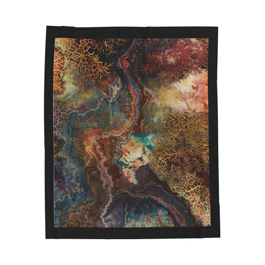 Veins of the Forest | Mycelium-Inspired Art Blanket Velveteen Plush Blanket