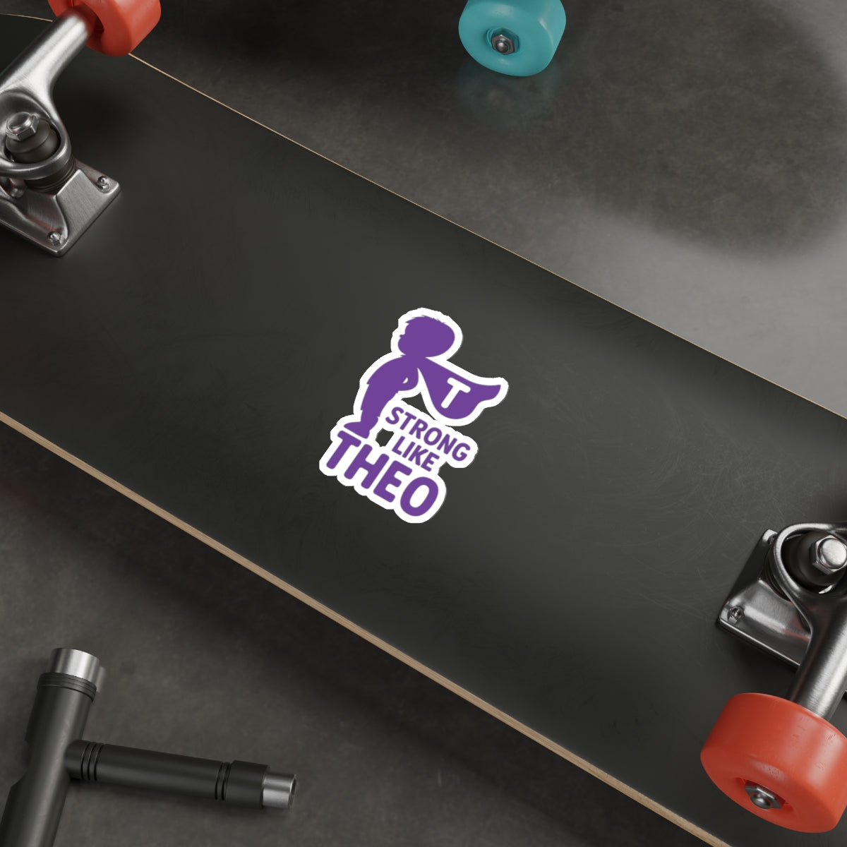 Strong Like Theo Die-Cut Stickers-Silhouette Cape- TBI Recovery Support