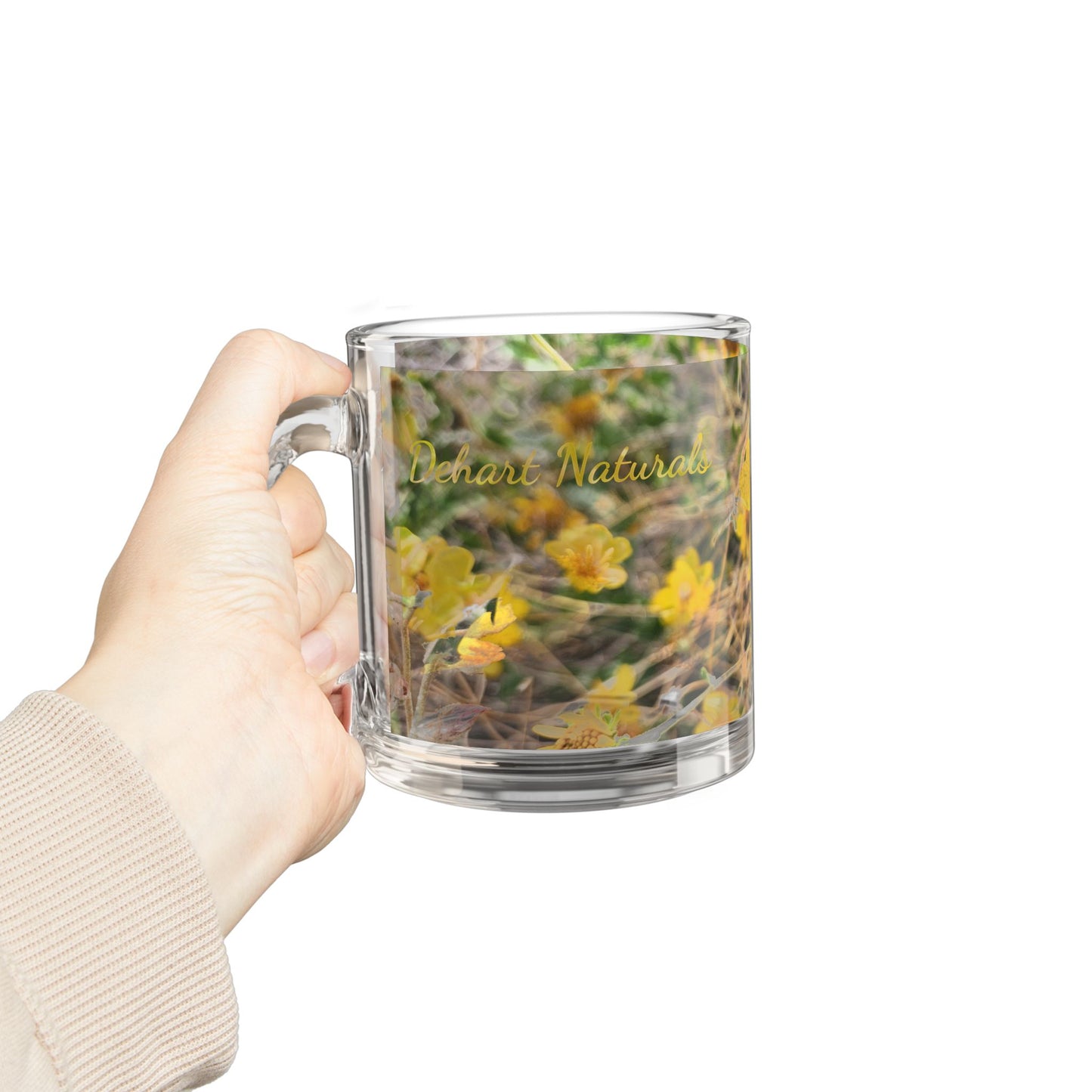 Brittlebush Bloom Glass Mug - In Bloom Collection, 10oz