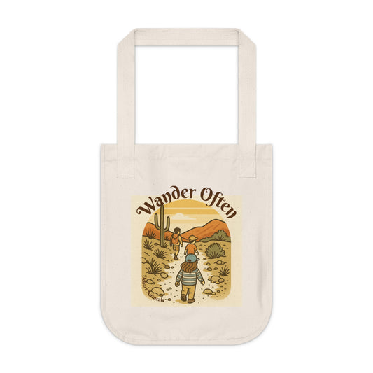Wander Often Organic Canvas Tote Bag - Wander Often, Eco-Friendly Shopping Bag, Beach Tote, Travel Essentials, Gift for Adventurers