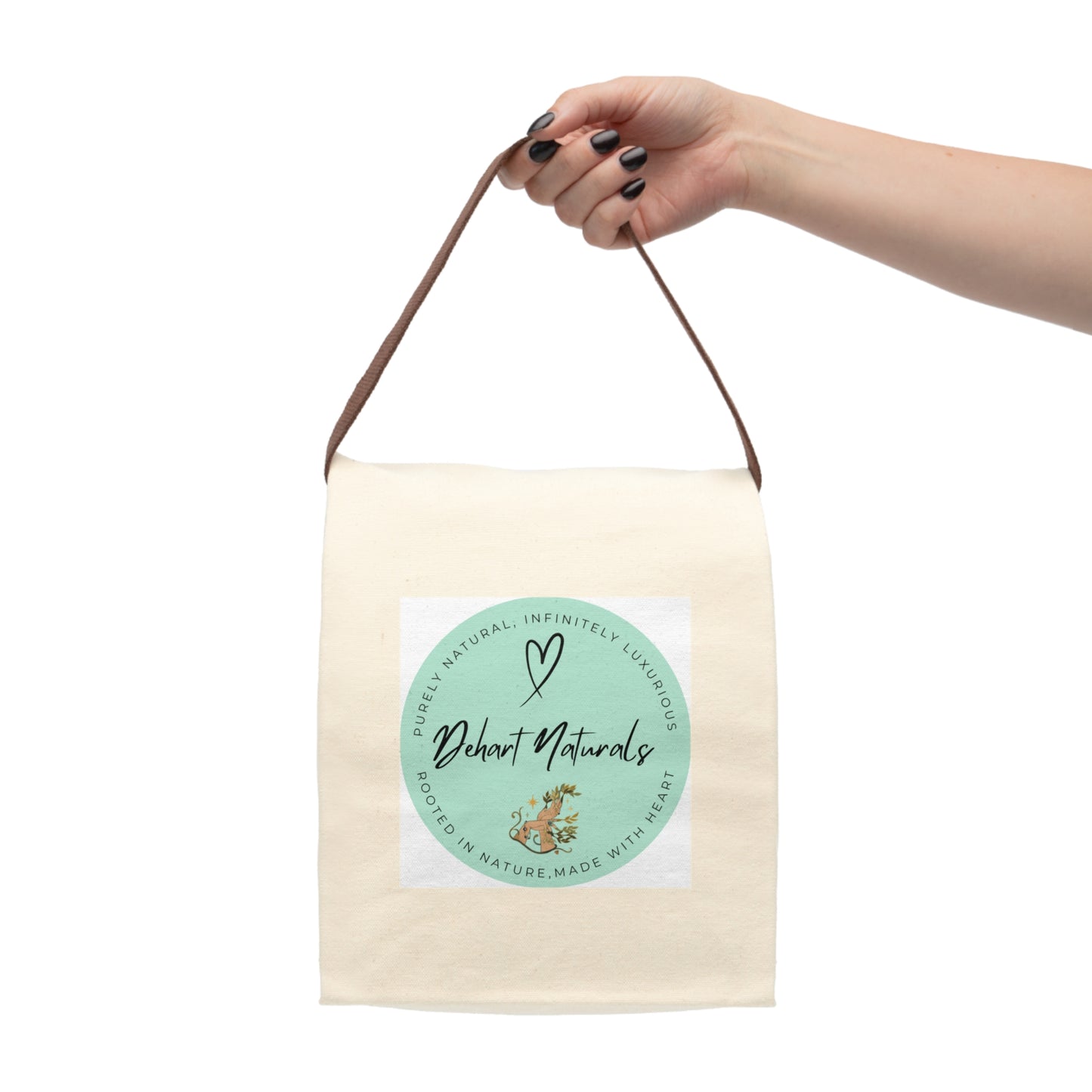 Dehart Naturals Eco-Friendly Canvas Lunch Bag with Strap - Perfect for On-the-Go & Sustainable Lifestyle