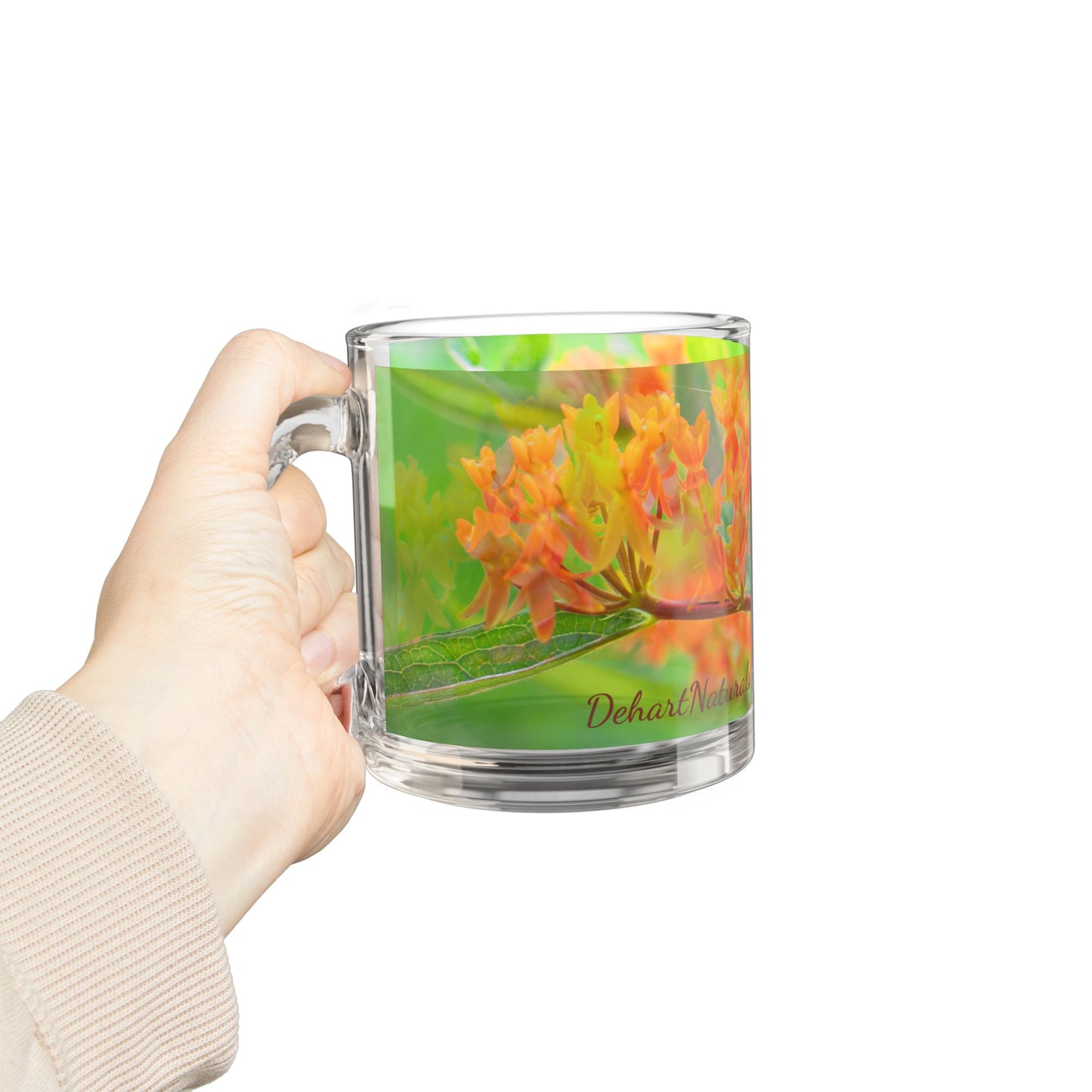 Butterfly Milkweed Glass Mug- In Bloom Collection - 10oz