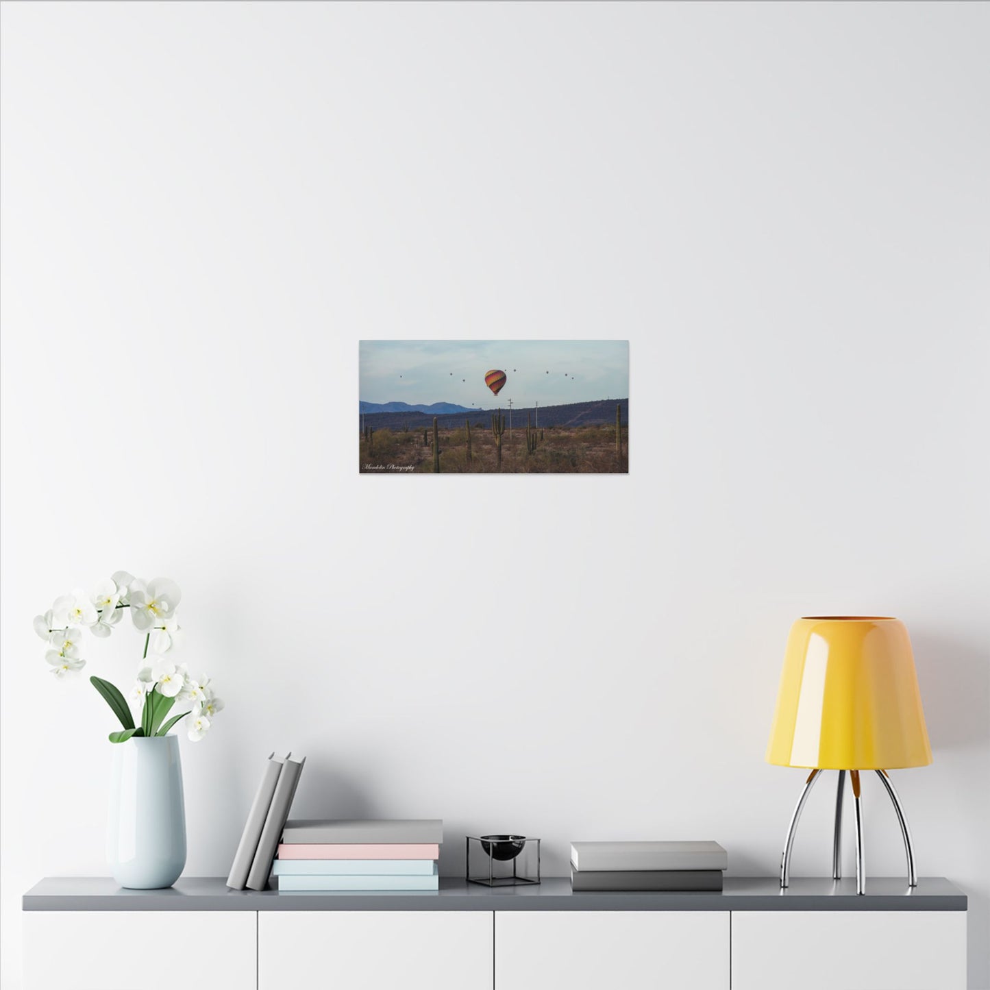 Desert Drift-Hot Air Balloon Desert Canvas Wall Art – Arizona Landscape Photography
