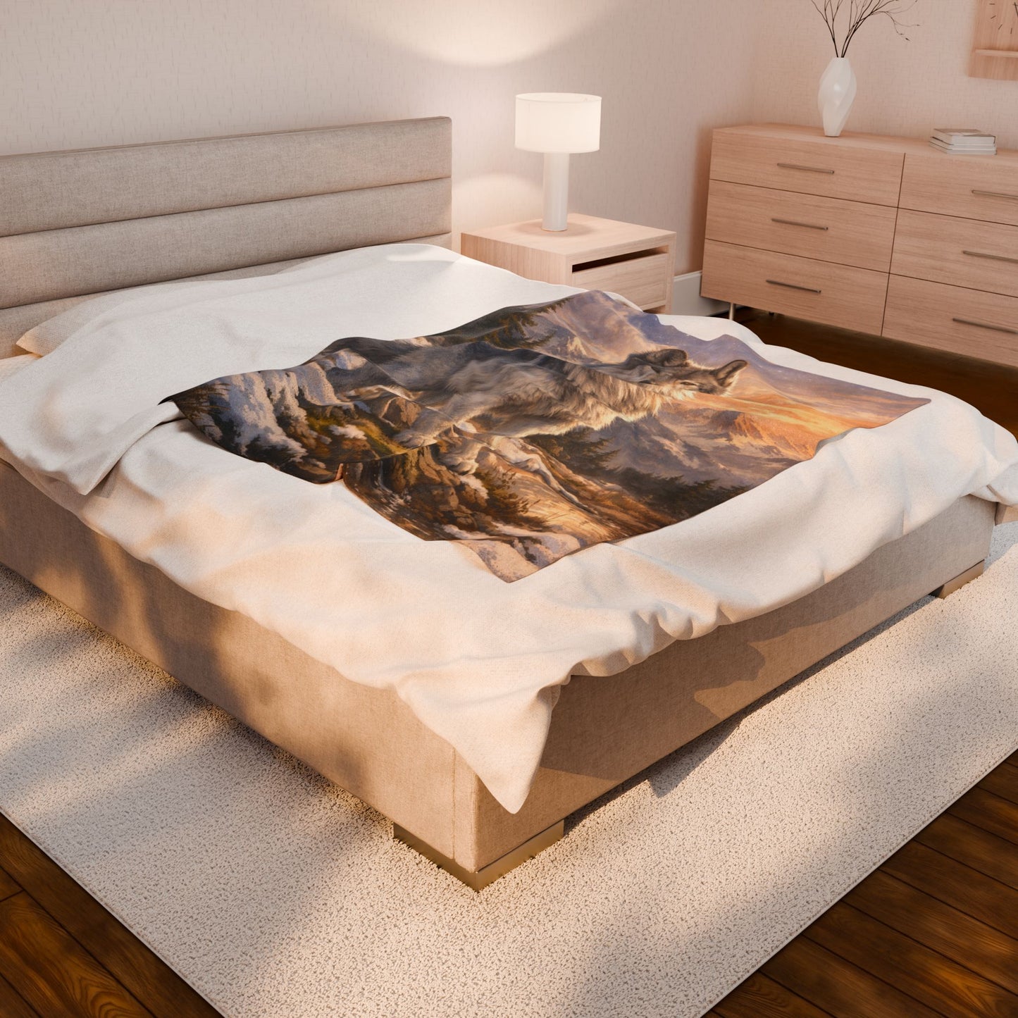 Winter Wolf- The Guardian Velveteen Plush Blanket