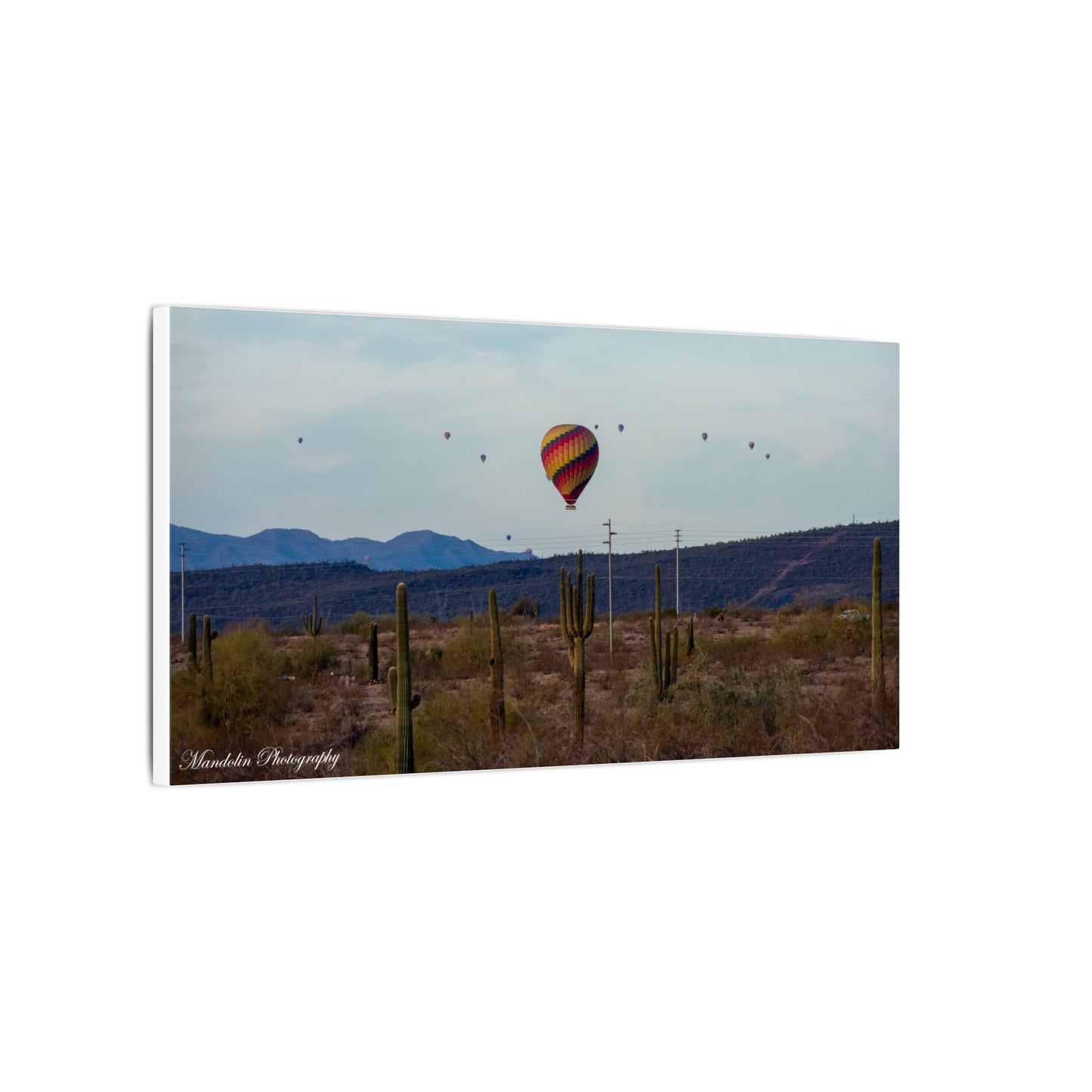 Desert Drift-Hot Air Balloon Desert Canvas Wall Art – Arizona Landscape Photography