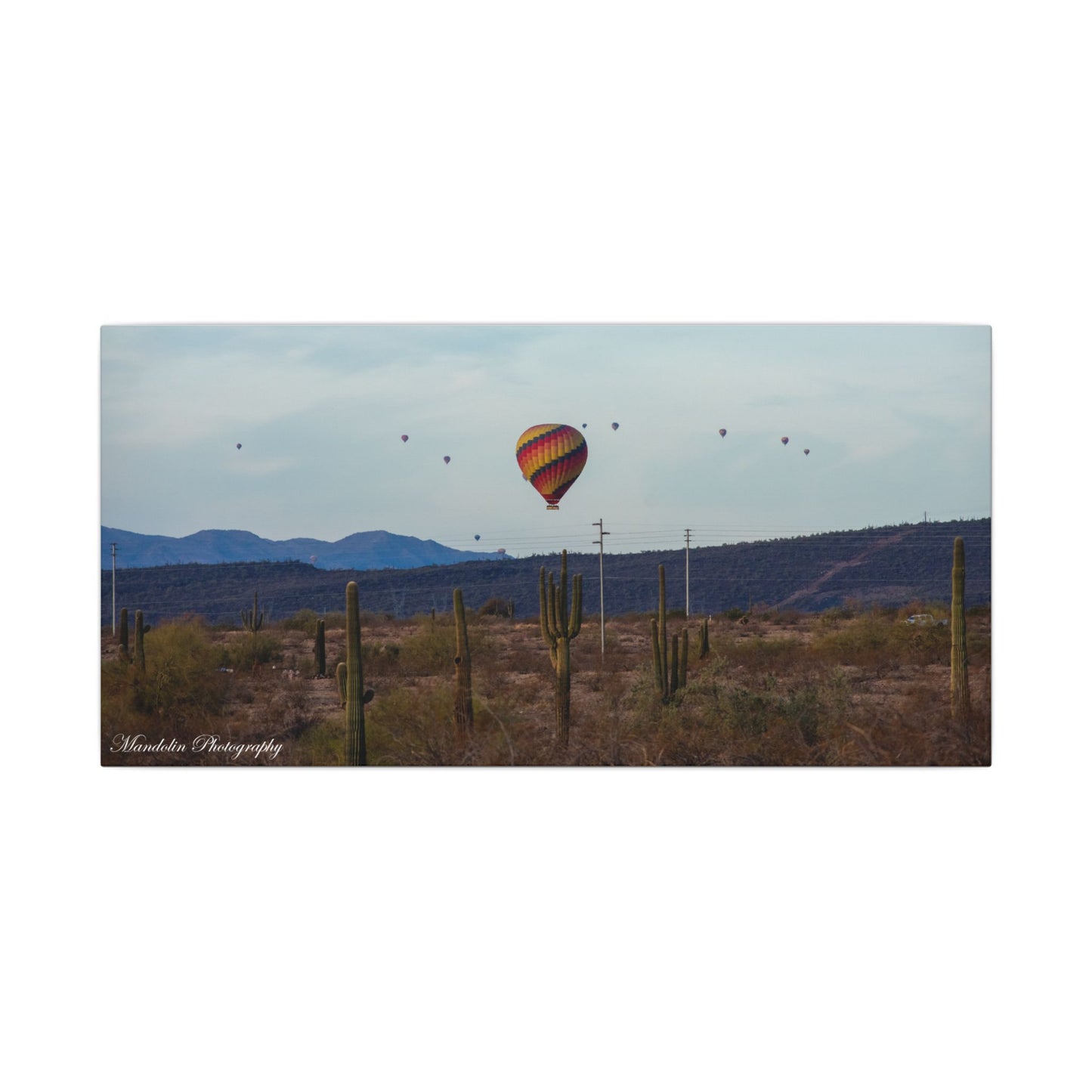 Desert Drift-Hot Air Balloon Desert Canvas Wall Art – Arizona Landscape Photography