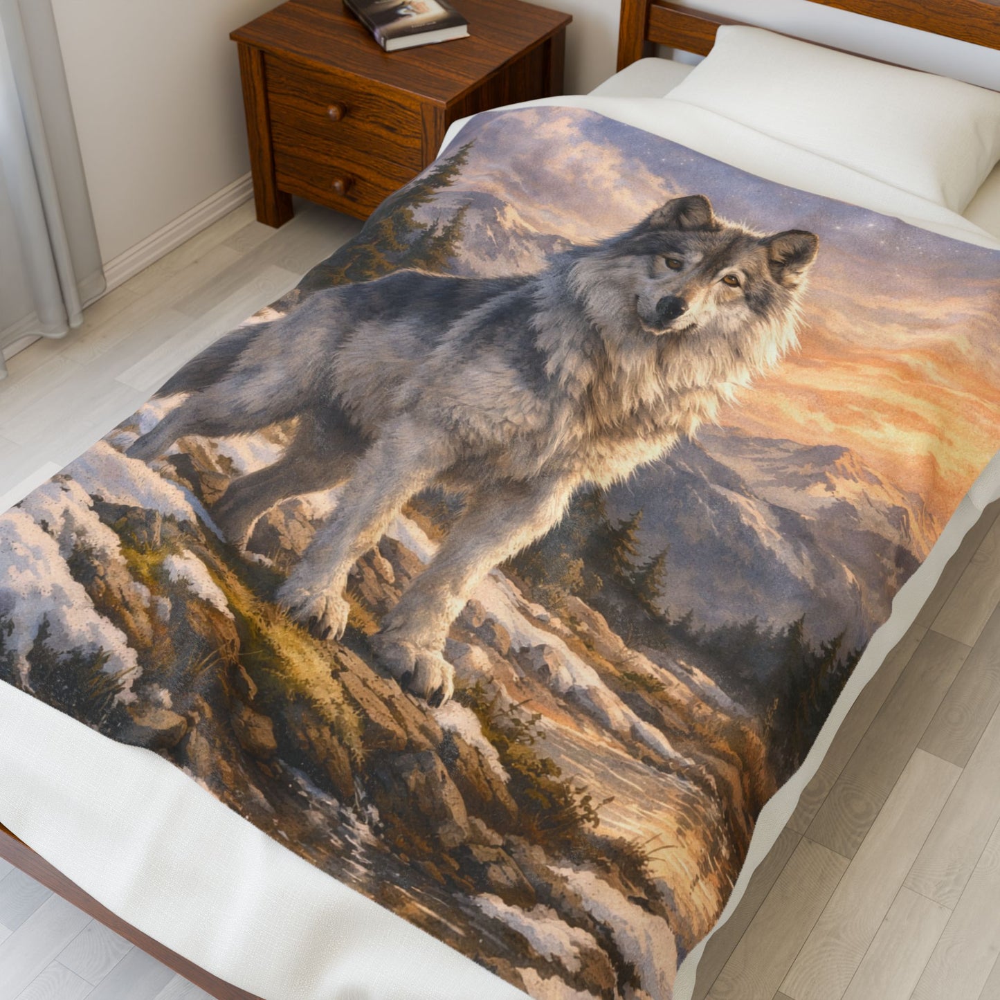 Winter Wolf- The Guardian Velveteen Plush Blanket