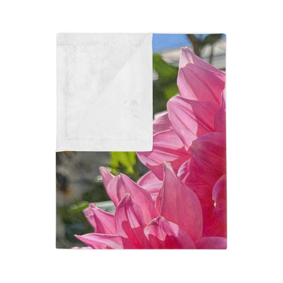 September Dahlia Velveteen Microfiber Blanket — Floral Cozy Throw