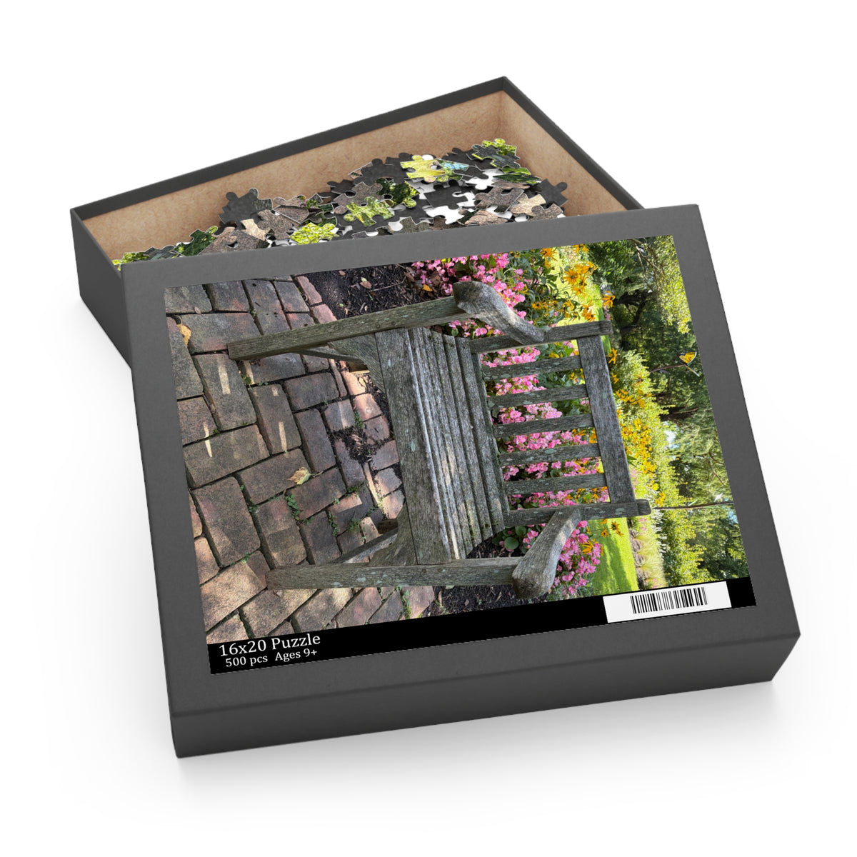 "A Place to Stay Awhile" Photo Puzzle — Tranquil Floral Park 500-Piece Jigsaw