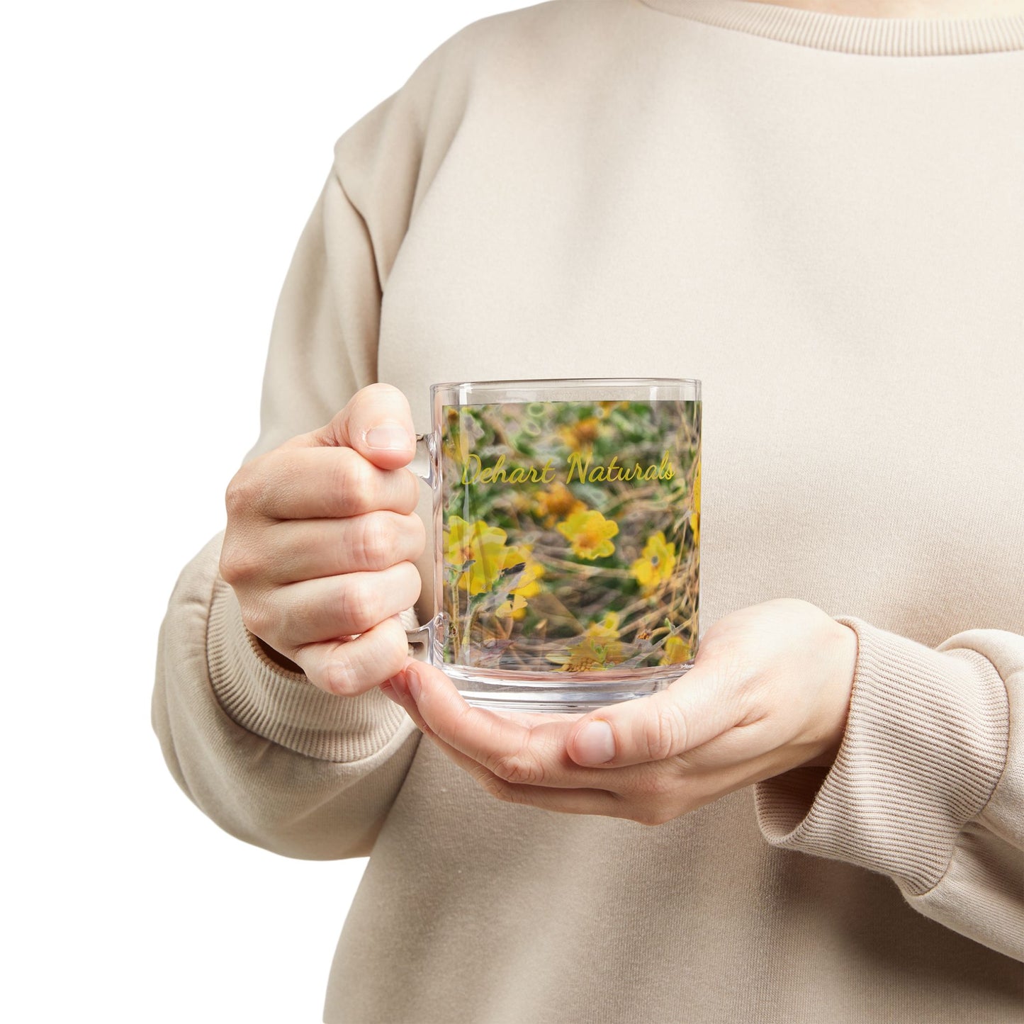 Brittlebush Bloom Glass Mug - In Bloom Collection, 10oz