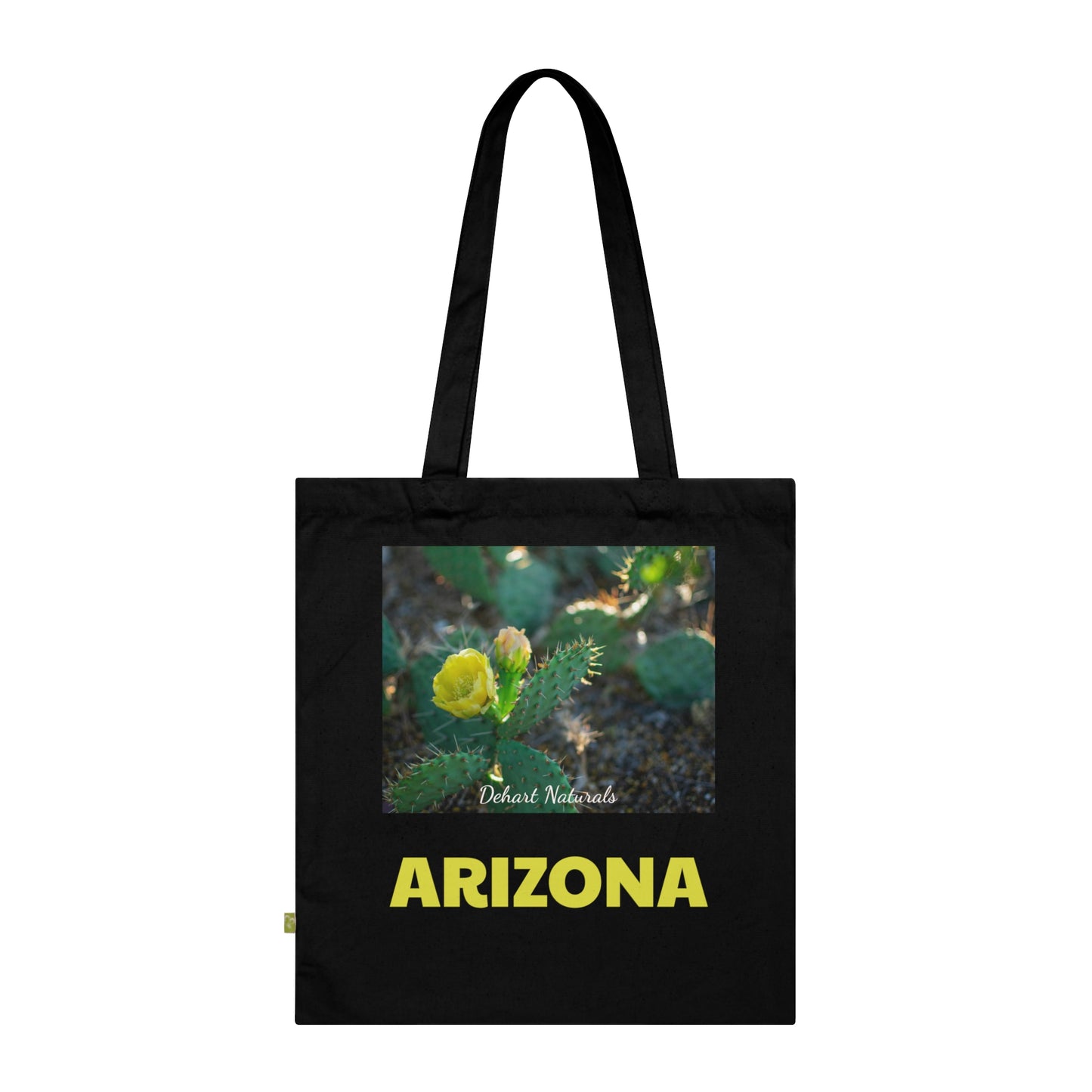 Arizona Prickly Pear Heart Organic Cotton Tote Bag - Eco-Friendly Shopping & Travel