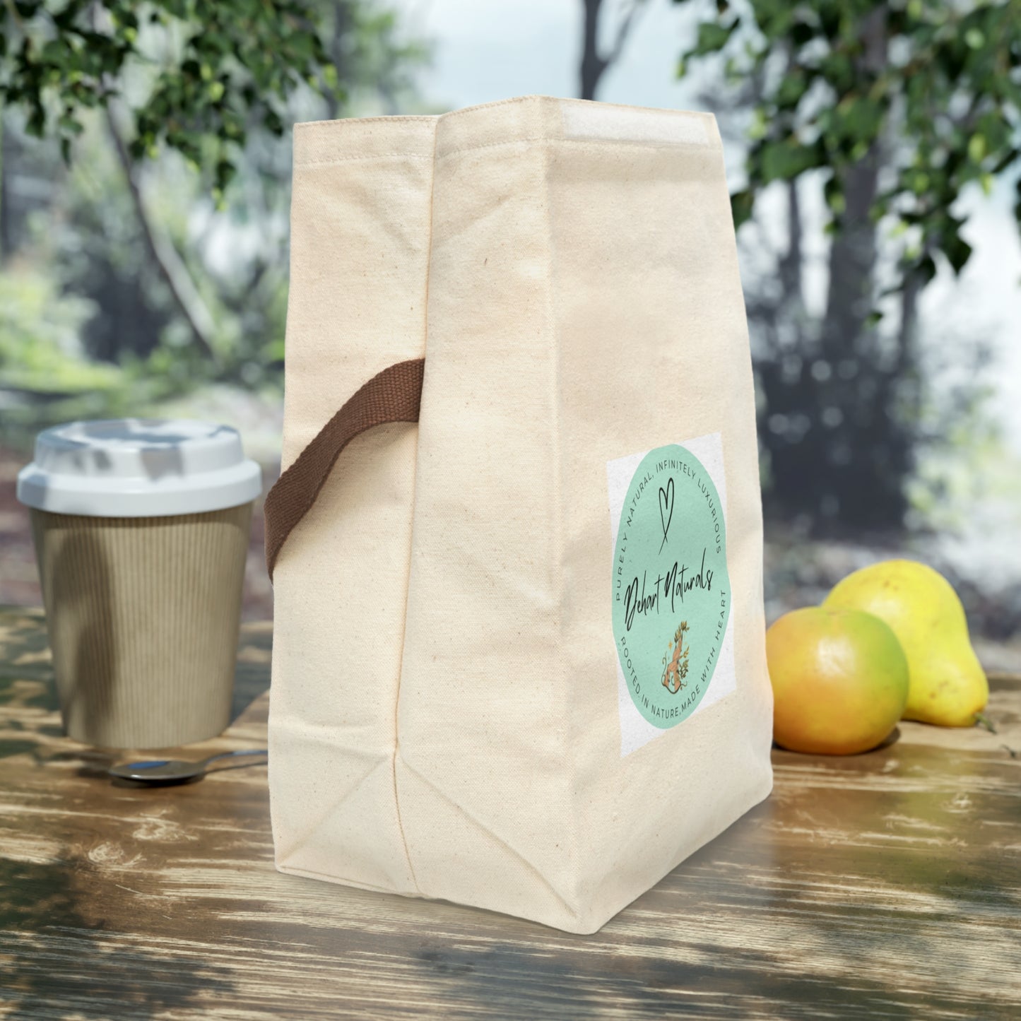 Dehart Naturals Eco-Friendly Canvas Lunch Bag with Strap - Perfect for On-the-Go & Sustainable Lifestyle